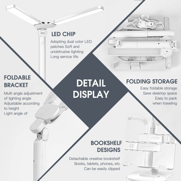 Soporte de Lectura 2 en 1 con Lámpara LED — Ajustable y Multifuncional - Imagen 8