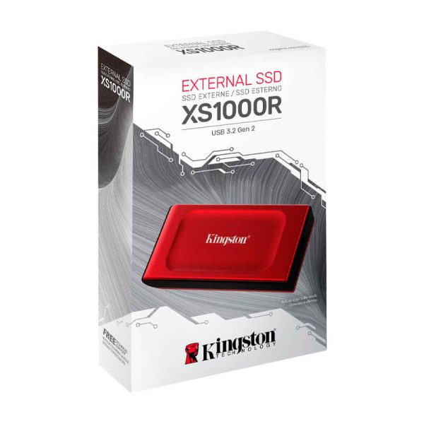 Unidad en estado sólido externa Kingston XS1000, 1TB, USB 3.2 Gen 2 Tipo-C, Color Rojo - Imagen 3