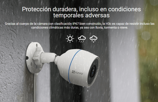 Cámara IP WiFi EZVIZ H3C 3MP Exterior 2.9mm | Visión Nocturna – Seguridad Inteligente - Imagen 2
