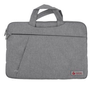 Maletín gris TEROS TE-9019S para notebooks de hasta 15.6", poliéster, gris