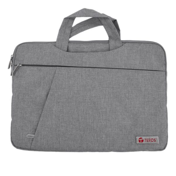 Maletín gris TEROS TE-9019S para notebooks de hasta 15.6", poliéster, gris