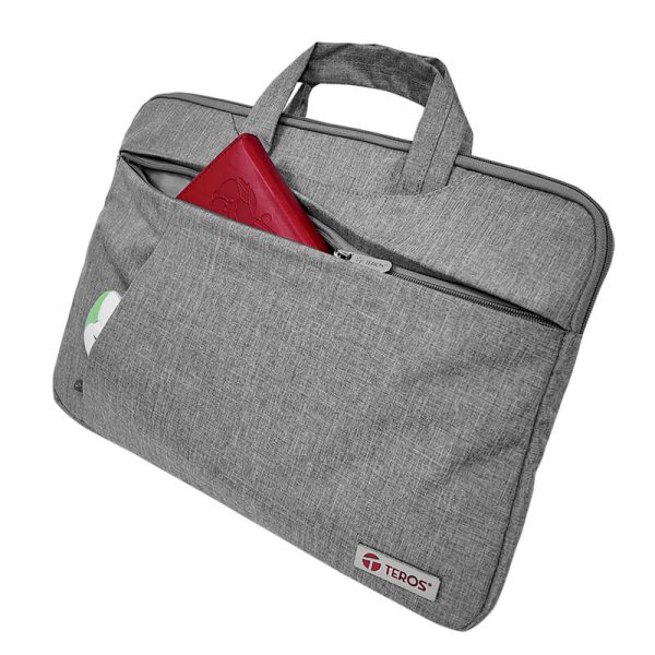 Maletín gris TEROS TE-9019S para notebooks de hasta 15.6", poliéster, gris - Imagen 3