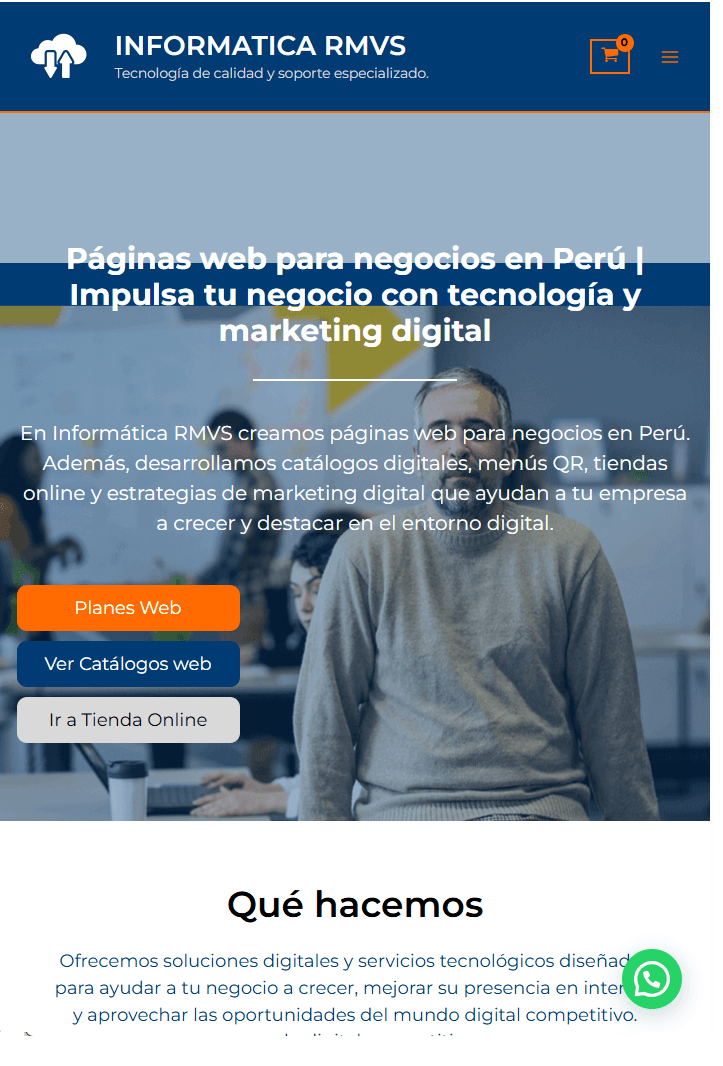 ejemplo de página web profesional en Perú